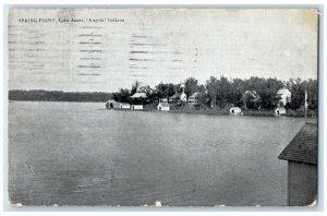 1908 Spring Point Houses Trees Lake James Angola Indiana Vintage Posted Postcard