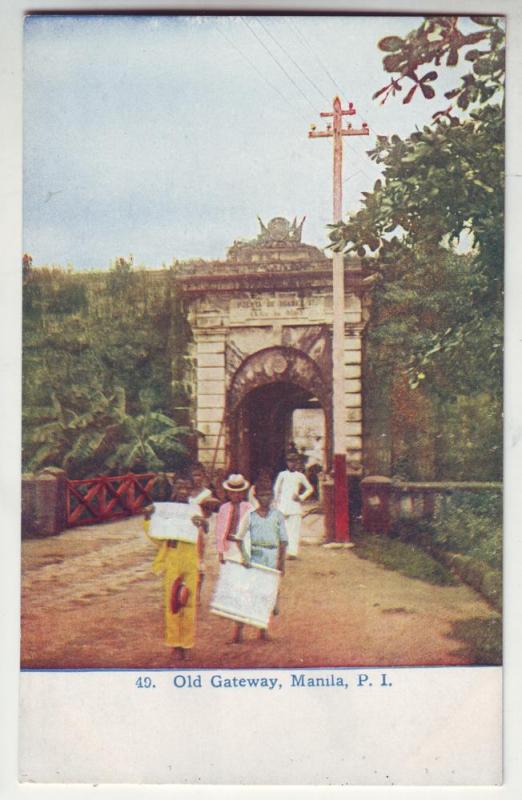 P179 JLs water #49 postcard old gateway manila philippines