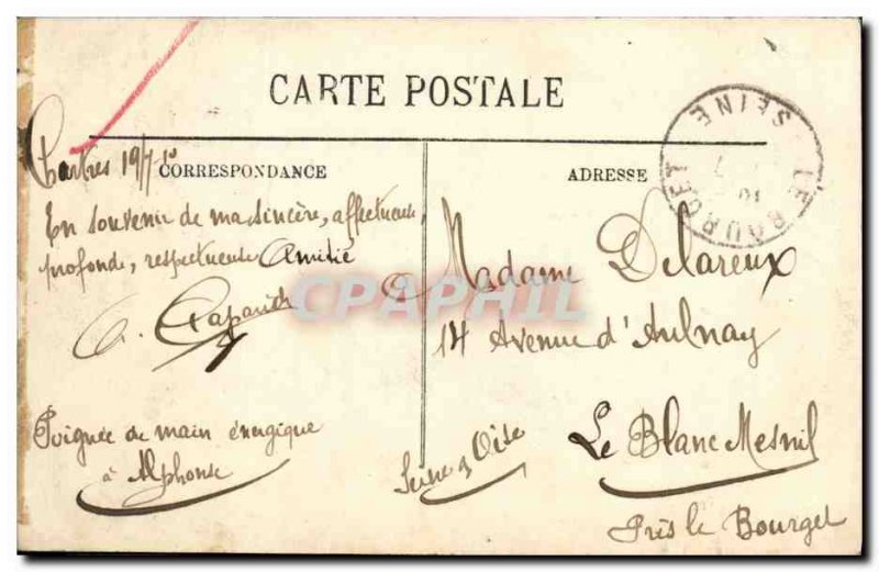 Old Postcard Chartres Chatelet Square and the Cathedral