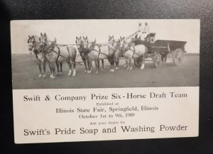 Mint USA Advertising Postcard Swift and Company Prize Six Horse Team Soap Powder