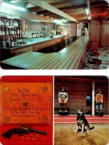 2~Postcards Haugen, MT Montana LINCOLN'S SILVER S BAR~PLAQUE~GUN~DOG KING~INDIAN