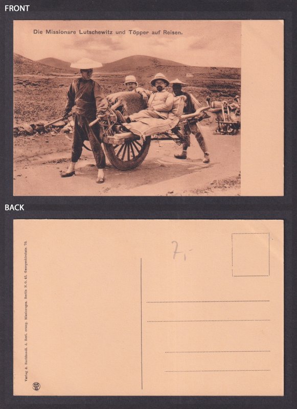 Vinatge postcard GERMANY, The missionaries Lutschewitz and Töpper