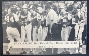 Mint USA Real Picture Postcard Hank Aaron 16th Grand Slam Home Run June 4 1974