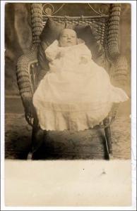 RPPC, Baby in Fancy Wicker Chair