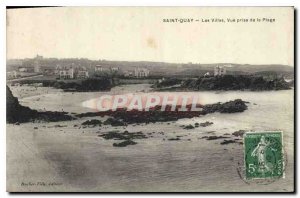 Old Postcard Saint Quay Villas View from the Beach