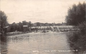 J33/ Waterloo Wisconsin RPPC Postcard c1910 The Dam River  292