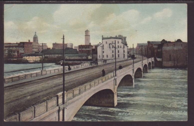 Melan Arch Bridge,Waterloo,IA Postcard