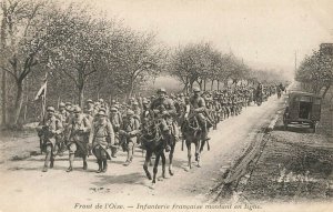 French Infantry Going on Duty Horses Postcard