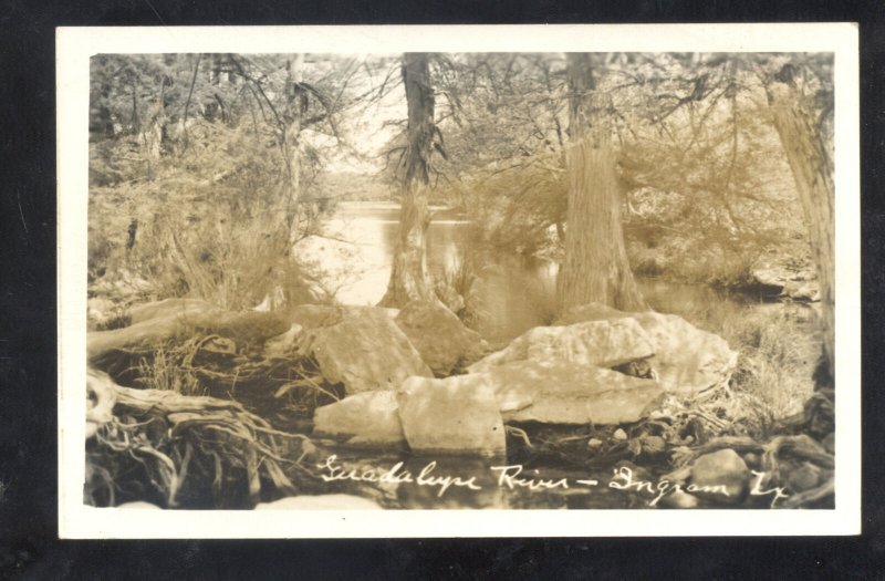 RPPC INGRAM TEXAS GUADALUPE RIVER VINTAGE REAL PHOTO POSTCARD