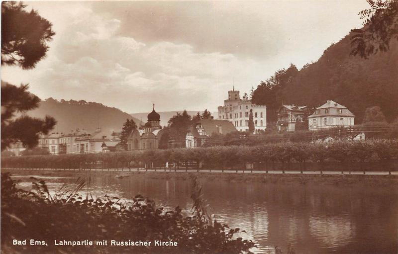 BG25018 lahnpartie mit russischer kirche bad ems  germany