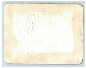 1880's Adorable Baby Flower Bed Birthday Poem Embossed Victorian Card #2 P142