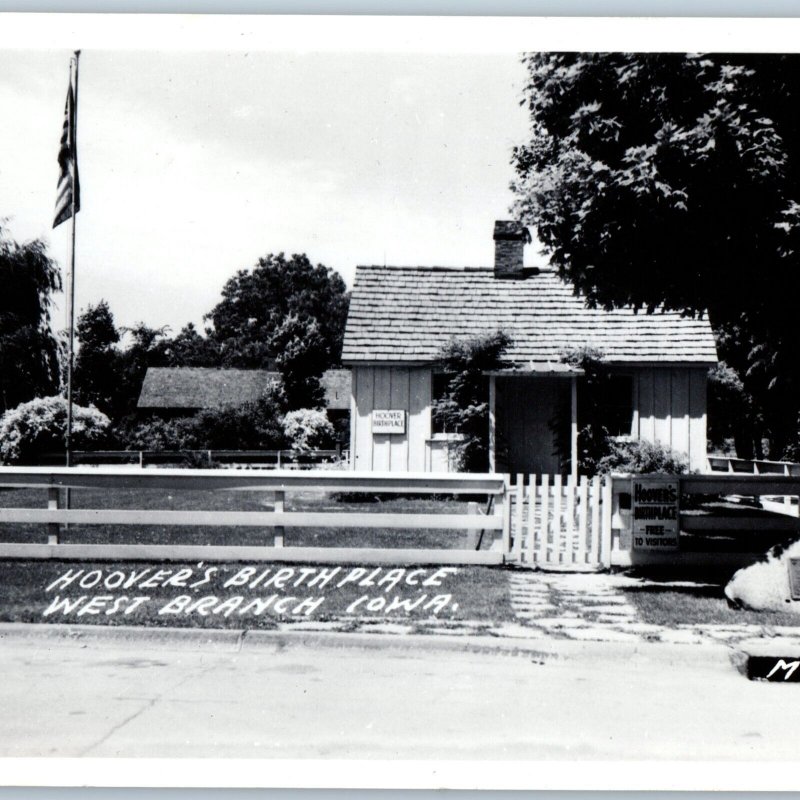 c1940s West Branch, IA RPPC President Hoover's Birthplace Real Photo House A194