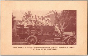 Weekly Auto Ride Brookside Lodge Chester MA YWCA Springfield c1919 Postcard U04