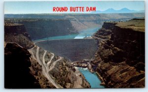 MADRAS, OR Oregon ~ ROUND BUTTE DAM c1960s Jefferson County Postcard