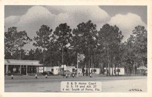 Perry Florida birds eye view D & D Motor Court antique pc BB3486