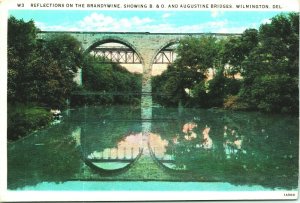 Brandywine Creek Augustine Bridge Wilmington Delaware DE 1931 WB Postcard A7