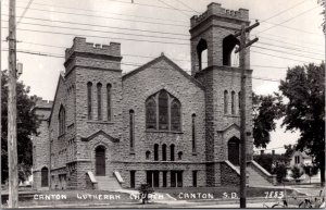 Real Photo Postcard Canton Lutheran Church in Canton, South Dakota