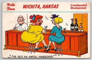 Awful Hangover At Continental Restaurant Wichita KS Ladies At Bar Postcard M29