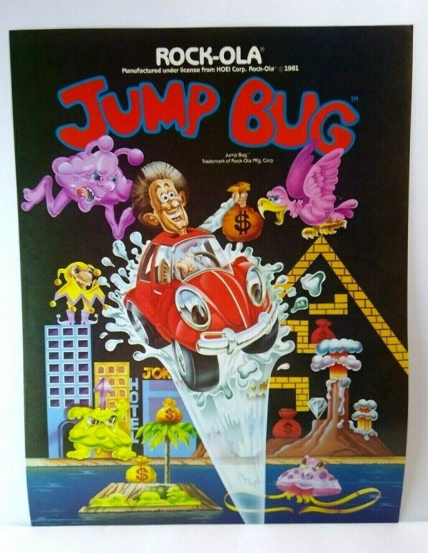 Jump Bug Arcade Flyer Vintage Rock-Ola 1981 Video Game 8.5 x 11 Retro Vintage