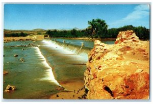 c1960 Scenic View Old Leesburg Dam Rio Grande River New Mexico Unposted Postcard