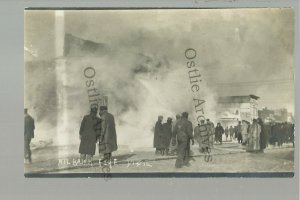 Milbank SOUTH DAKOTA RPPC 1912 FIRE Burning MAIN STREET nr Webster Summit Wilmot