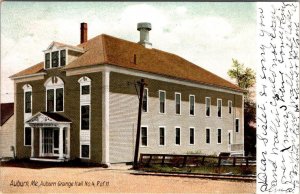 Auburn, ME Maine  GRANGE HALL NO 4 ~ P of H Fraternal Order  1907 Postcard