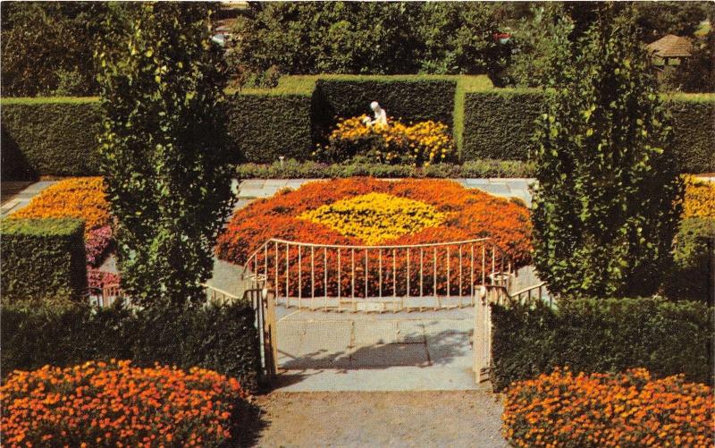 Mansfield Ohio~Formal Garden @ Kingwood Center~1960s Postcard