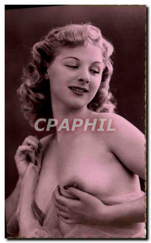 Postcard Old erotic Nude Woman