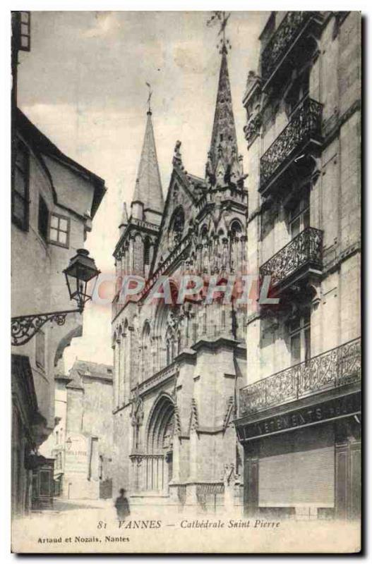 Postcard Old Saint Pierre Vannes Catbedrale
