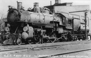 RPPC KCS Railroad Heavener, Oklahoma Train Kansas City Southern Railway ca 1950s