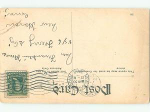 Pre-Linen Slight Risque Interest PRETTY GIRL LOOKING AT HER REFLECTION AB7797