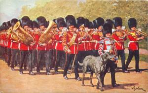 Irish guards household brigade parade postcard
