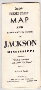 Jackson Mississippi City Map 1945