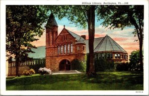 Vintage Vermont Postcard - Burlington - Billings Library