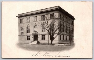 Clinton Iowa~Early Masonic Lodge Temple~Tues Program On Back~Secret Master~c1910