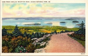 Cadillac Mountain Road Acadia National Park Maine Scenic Postcard 