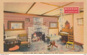 BRANSON, Missouri,1930-1940s ; Interior of Old Matt's Cabin, Shepherd of the ...