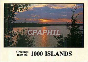 Modern Postcard Sunset on the 100 islands Canada