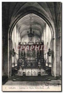 Old Postcard CALAIS - Interior of the Church of Our Lady