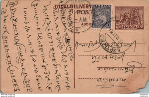 India Postal Stationery Horse 6p Elephant