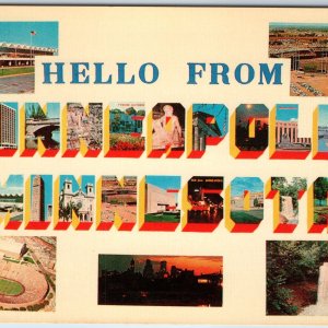 c1950s Minneapolis, MN Greetings Hello From Multi View Collage Vtg Minn PC A233