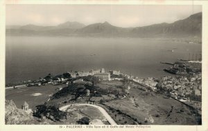 Italy Palermo Villa Igea ed il Golfo dal Monte Pellegrino RPPC 04.78