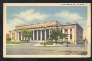 ST. PAUL MINNESOTA UNION RAILROAD STATION TRAIN DEPOT VINTAGE POSTCARD