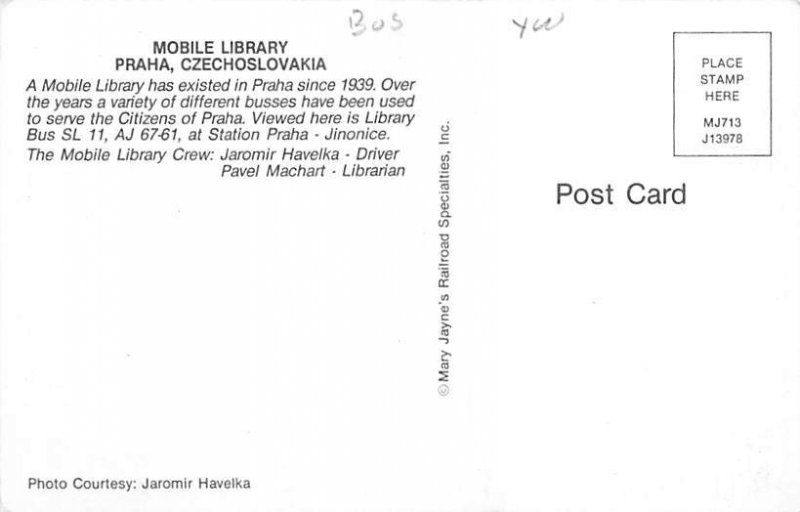 Mobile Library Praha, Czechoslovakia Unused 