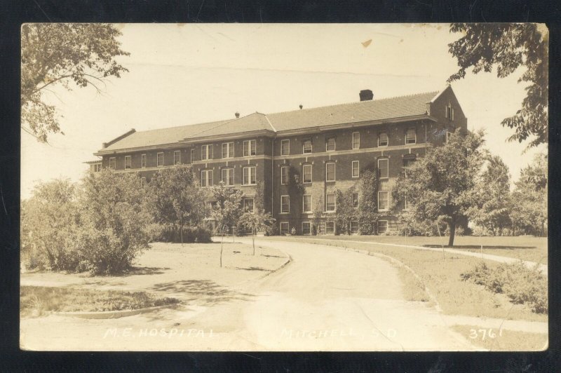 RPPC MITCHELL SOUTH DAKOTA SD HOSPITAL BUILDING VINTAGE REAL PHOTO POSTCARD