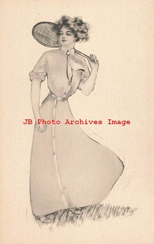 Artist Reynolds or Ryan? Woman Playing Tennis