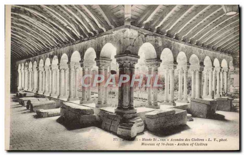 Old Postcard Angers Musee St Jean Arcades cloisters