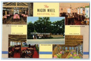 c1950's The Wagon Wheel Rockton Illinois IL Multiview Unposted Vintage Postcard