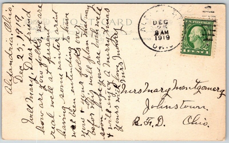 CHRISTMAS Thought 1919 Postcard Snow Windmill by M. Dulk