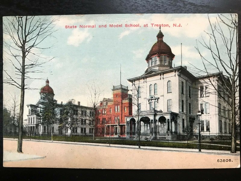Vintage Postcard 1910 State Normal and Model School Trenton New Jersey